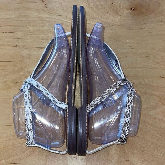 Sam Edelman Womens Leather Snakeskin Strap Wrap Flat Sandals Tan Size 9.5 - Picture 6 of 10